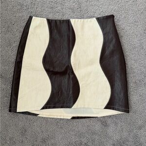 12th Tribe Brown and Cream Mini Skirt